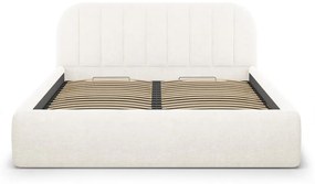 Letto matrimoniale imbottito avorio con contenitore con rete inclusa 180x200 cm Juno – Windsor &amp; Co Sofas