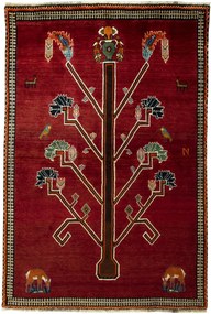 Gabbeh Tappeto 140 x 210 Rosso (Iran) Annodato A Mano