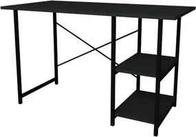 Scrivania Stile Industrial 120x60x72 Con Ripiani Laterali Adam Antracite