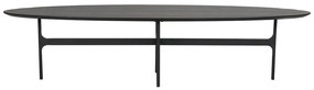 Tavolino nero con piano in legno di frassino 180x50 cm Colton - Rowico