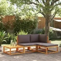 Set Divani da Giardino 4pz con Cuscini Legno Massello di Acacia 3278824