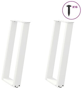 Gambe Tavolo Consolle A U 2 Pz Bianco 38x(72-73) Cm Acciaio /