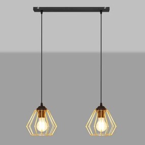 Lampadario a sospensione con filo AGAT 2xE27/15W/230V oro/nero