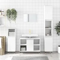 Set Mobili da Bagno 3 pz Bianco in Legno Multistrato 3190291