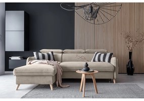 Divano letto angolare in velluto beige (angolo sinistro) Sweet Harmony - Miuform