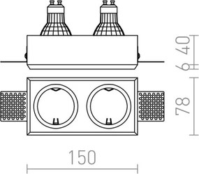 RED - Design Rendl - R12900 - Faretto da incasso QUO 2xGU10/35W/230V