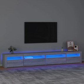 Mobile porta tv con luci led grigio sonoma 270x35x40 cm