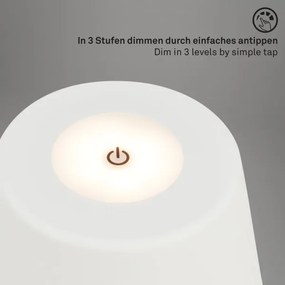 Brilo - Lampada da tavolo per esterni LED dimmerabile e ricaricabile LED/3,5W/5V IP44 bianco