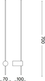 Ideal Lux - Applique a LED ESSENCE LED/12W/230V 4000K 70 cm CRI 90 nero