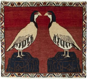 Gabbeh Tappeto 60x60 Rosso (Iran) Annodato A Mano