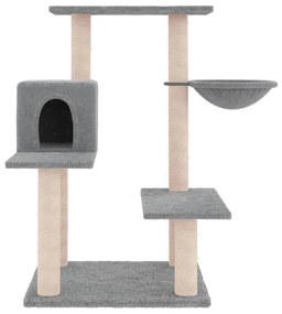 Albero per gatti con tiragraffi in sisal grigio chiaro 82,5 cm