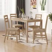 Set da Pranzo 5 pz in Legno Massello di Acacia cod mxl 14395