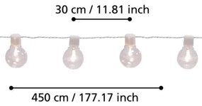 Eglo 900238 - Catena decorativa da esterno LED PARTAJ 16xLED/0,064W/24V IP44 bianco