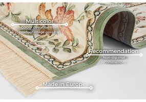 Tappeto in viscosa verde e crema 95x140 cm Oriental - Nouristan