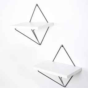 SET 2x Mensola da parete 14x30 cm bianca