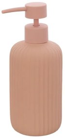 Dispenser sapone rosa in ceramica soft touch capienza 330 ml Spring