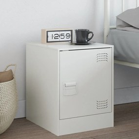 Comodino Bianco 34,5x39x44 Cm İn Acciaio /