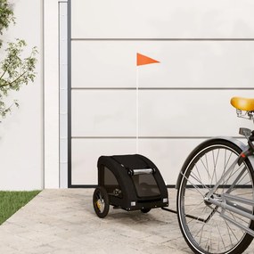 Rimorchio Da Bici Per Animali Nero Oxford E Ferro /