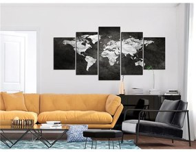 Quadro  Dark World (5 Parts) Wide  Colore bianco e nero, Dimensioni e Misure 100x50