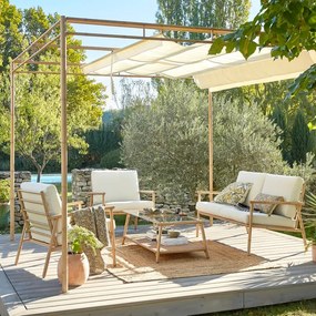 Pergola Bamboo in acciaio struttura beige L 289 x P 293 x H 230 cm