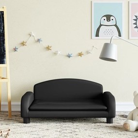 Divano Per Bambini Nero 70x45x30 Cm İn Similpelle /