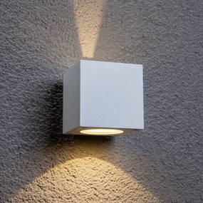 Applique da esterni a LED JARNO Lucande, Bianco / Opale, Alluminio, Moderno, Applique LED da esterni