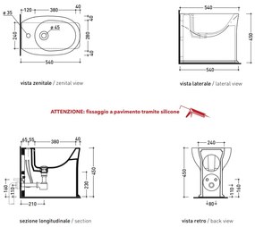 Ceramica Flaminia Madre bidet filo muro monoforo a pavimento in ceramica bianco