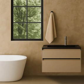 Mobile da bagno sotto lavabo Fusion giallo opaco L 59.5 x H 40 x P 45.5 cm 2 cassetti, lavabo non incluso