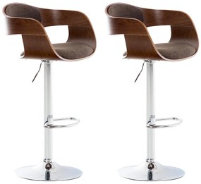 Set 2 Sgabelli Bar Kingston Stoffa / Walnuss/braun