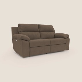 Romeo Divano relax con recliner elettrico in morbido tessuto impermeabile T02 marrone
