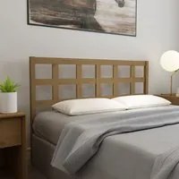 Testiera per Letto Miele 156x4x100 cm in Legno Massello di Pino 817898