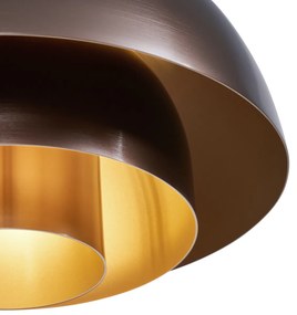 Lampada a sospensione scandinava bronzo scuro con interno dorato - Loes