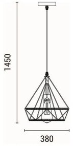 Lampadario a sospensione con filo FLARE 1xE27/15W/230V beige