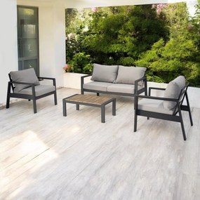 LAMBADA - salotto con struttura in alluminio verniciato antracite o bianco