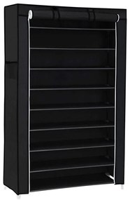 Armadio in tessuto con ripiani MATIS 88x160 cm nero