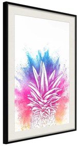 Poster  Rainbow Pineapple Crown  Cornice Quadri Cornice nera con pass-partout, Larghezza x Altezza Home decor 20x30