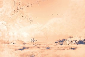 Carta da parati autoadesiva – Tra le braccia degli alberi Peach Fuzz