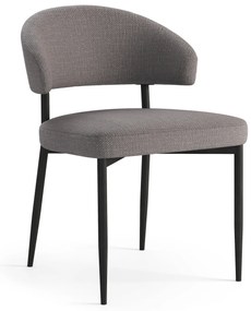 IRIS Taupe Grigio Chiaro (tessuto Basel 34) - MODERNA SEDIA IMBOTTITA PER SALONE/SALA DA PRANZO LOFT