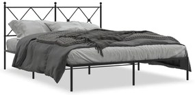 Giroletto Con Testiera İn Metallo Nero 160x200 Cm /