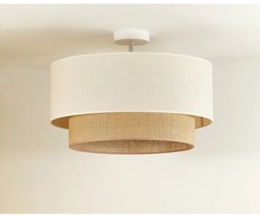 Duolla - Lampadario a plafone BOHO 1xE27/15W/230V diametro 45 cm color crema/marrone