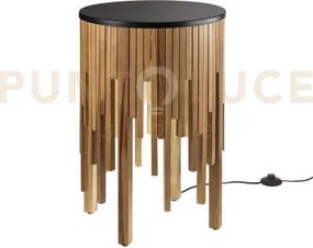 Tavolino in legno artigianale kengo illuminato 1 luce attacco gu10 ...