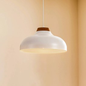 Luminex Lampada a sospensione Gus con paralume in metallo, bianco