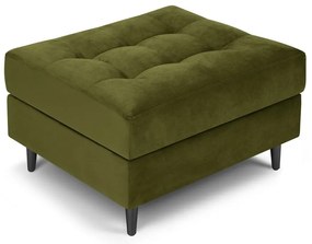 Poggiapiedi in velluto verde oliva Santo - Milo Casa