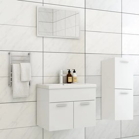 Set Mobili Da Bagno Bianco İn Legno Multistrato /