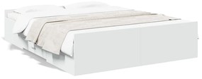 Giroletto con cassetti bianco 140x200 cm in legno multistrato