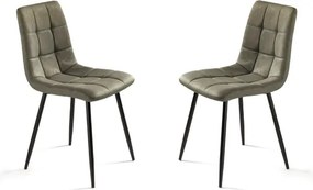 Sedia da cucina in ecopelle Oliva e gambe metallo nere - ARCA 2 sedie