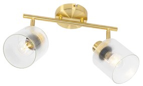 Faretto da soffitto dorato con vetro 2 luci orientabile - Laura