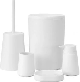 Porta sapone bagno bianco crema design tondo in plastica Pop