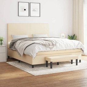 Giroletto A Molle Con Materasso Crema 160x200 Cm İn Tessuto /