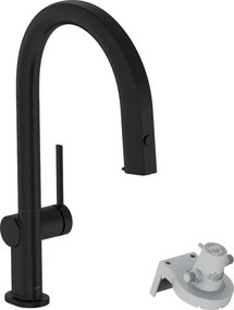 Miscelatore Con Bocca Erogazione Estraibile 1jet con sistema Di Filtraggio 210 Nero Opaco Hansgrohe Aqittura M91